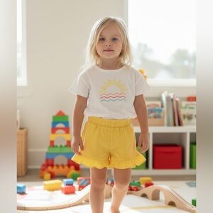 Cat & Jack White Tee with Yellow Sun Design